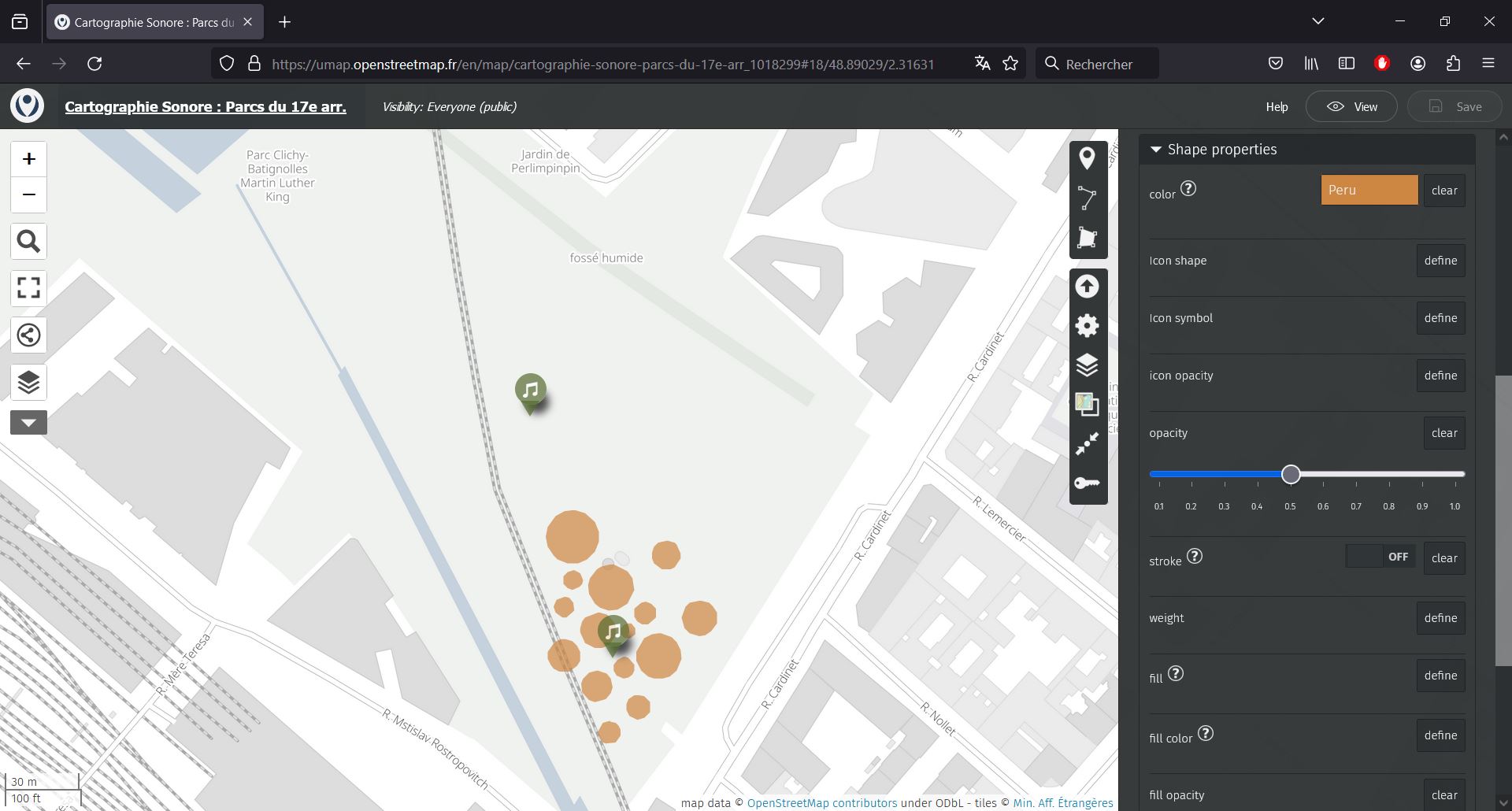 Umap shape properties