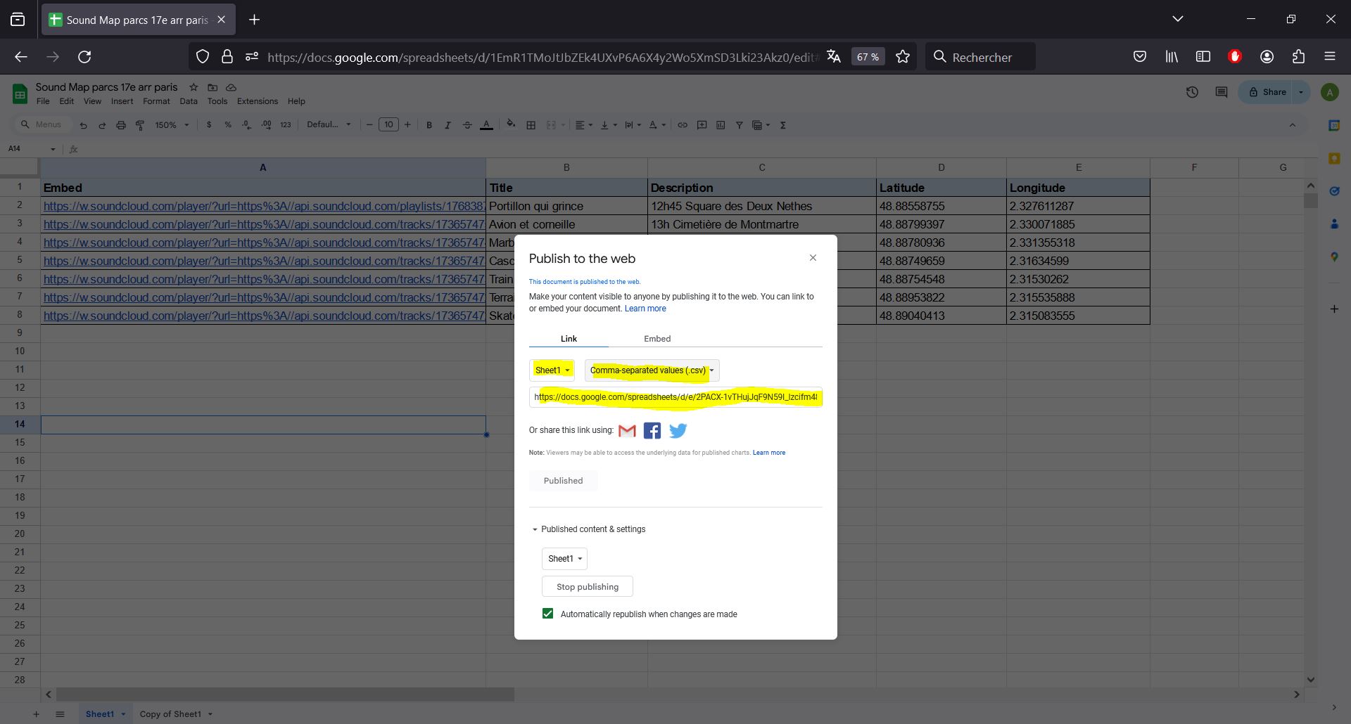 Google Sheet link